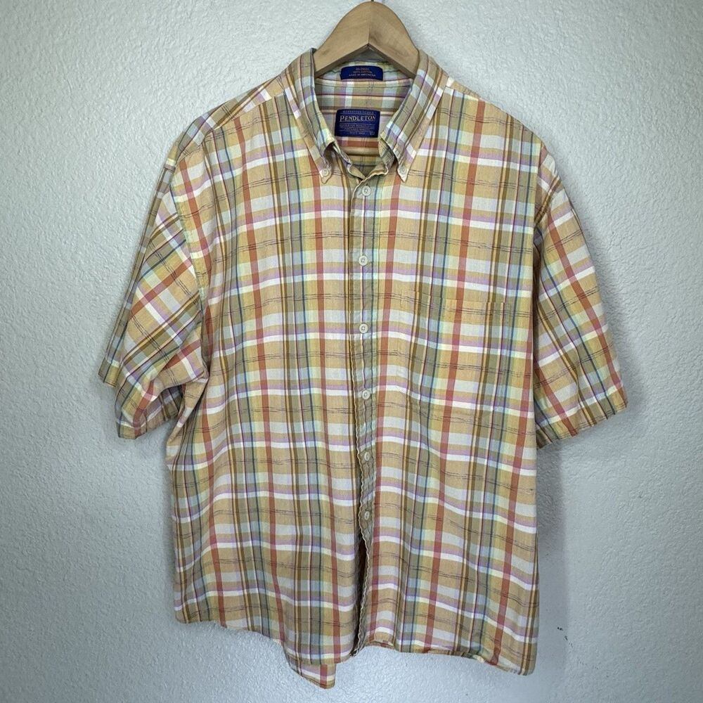 Pendleton Shirt Men XL Plaid VTG Button Front Outdoor Vacation Travel Coastal